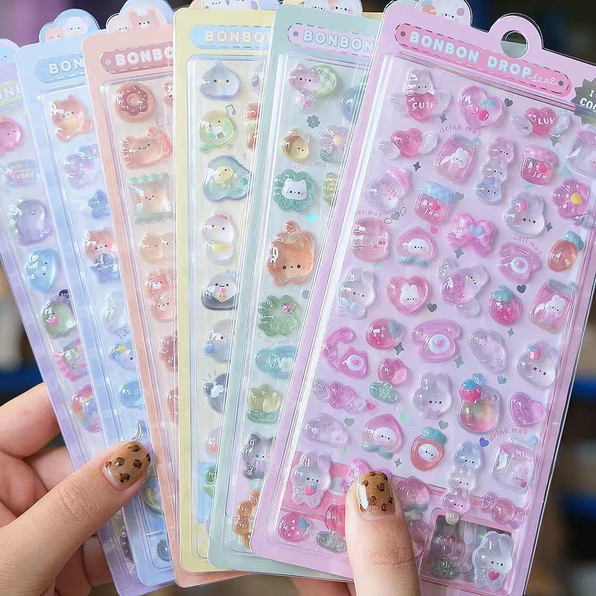 Set of 4 BonBon Bon Bon 3D Sticker Sheets