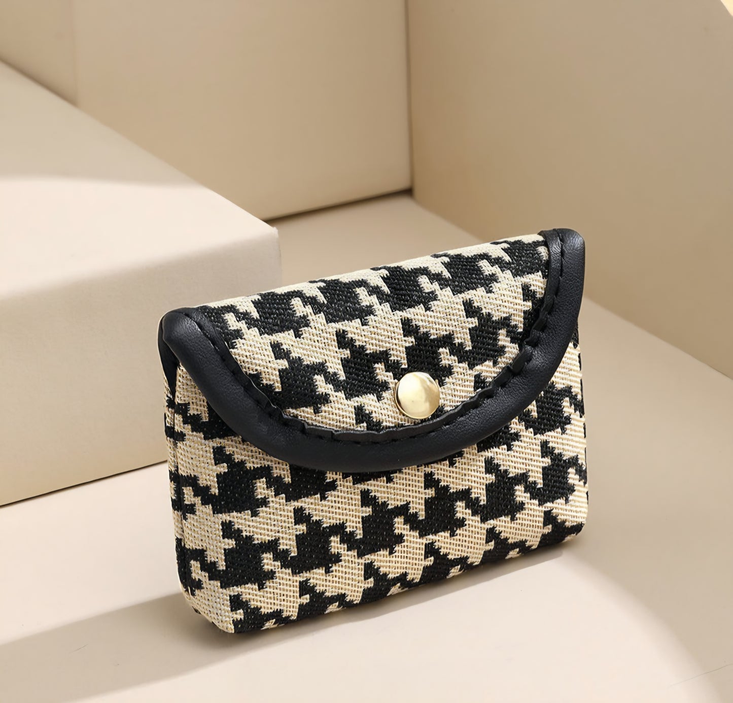 Classic Houndstooth Mini Multi Utility Wallet 🖤✨