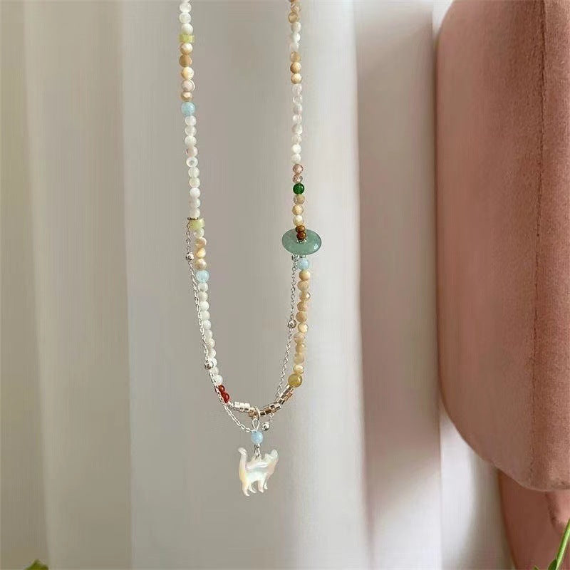 🐾 Purrfectly Pearly Cat Charm Necklace 🐱✨