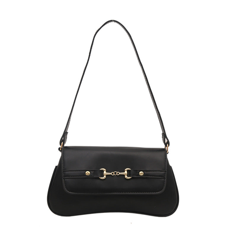 Midnight Luxe Buckle Shoulder Bag
