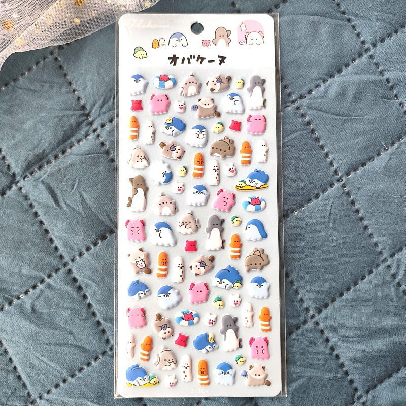 Kawaii Premium Puffy Ghost Gang Sticker Sheets