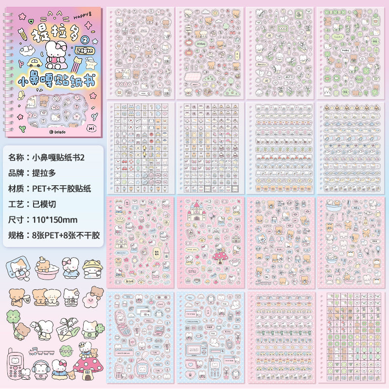 Kawaii Doodles Sticker Book Set – Cute Cartoon Planner & Journal Stickers