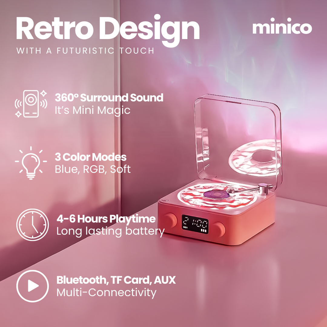Retro Waves Vinyl Bluetooth Speaker Wireless