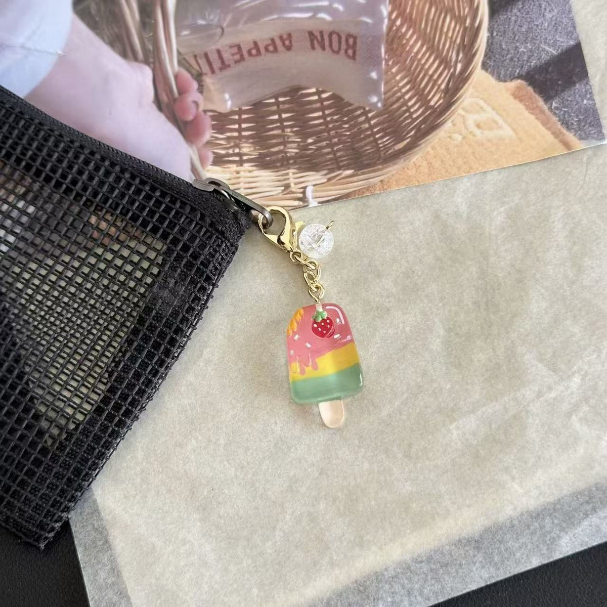 Pastel Popsicle Charm Keychain
