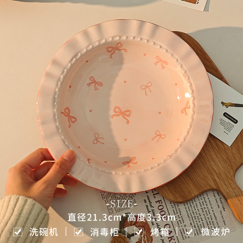 🎀 Pink Blush Bow Plate 🎀