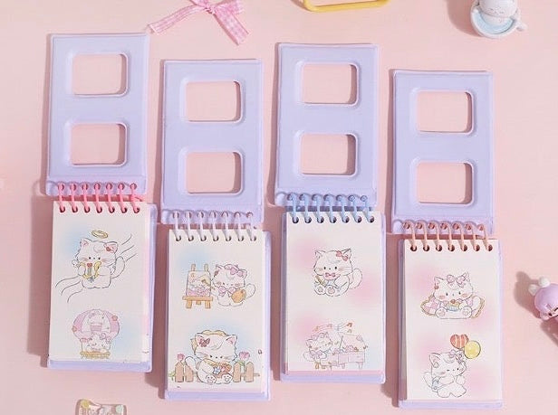 Cream Cat Mini Spiral Diary Notepad