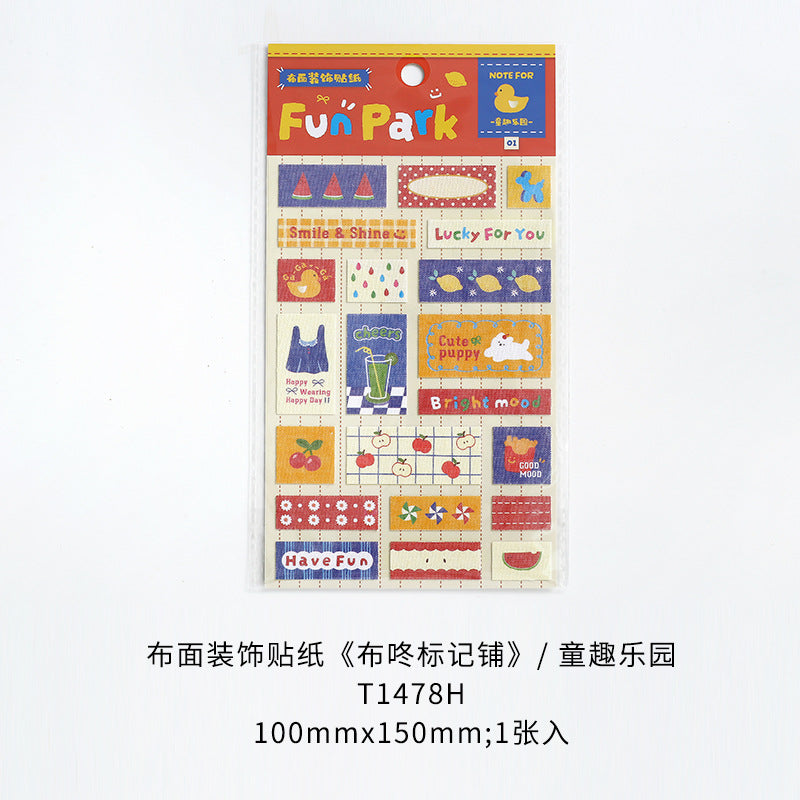 Kawaii Fabric Stickers Sheet – Cute Aesthetic Journal & Scrapbook Stickers