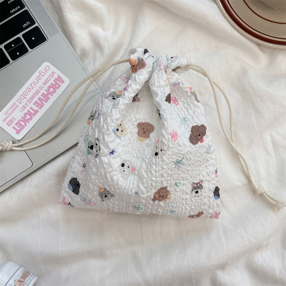 Cute Bear Floral Drawstring Bags
