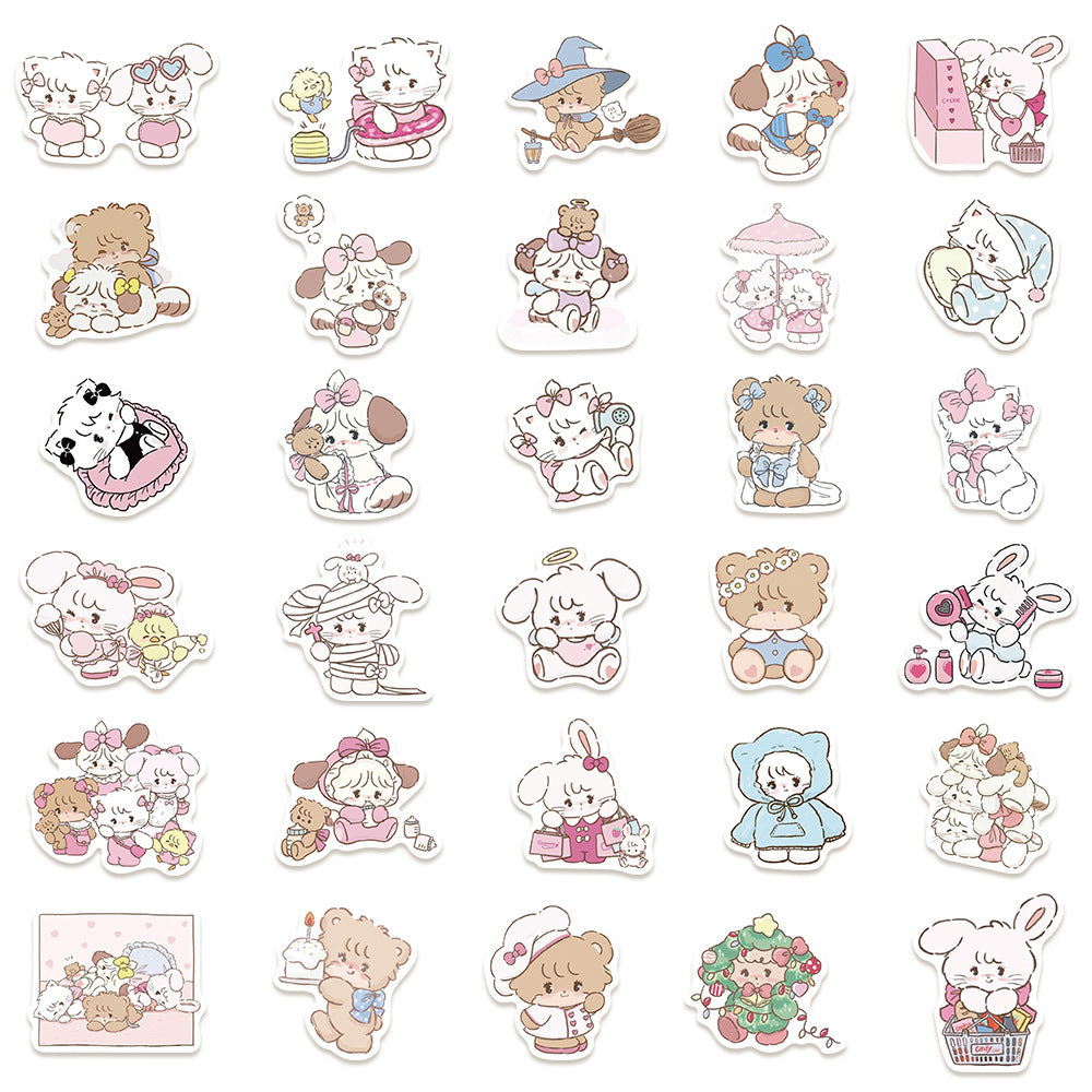 PS8 Set of 60 Mikko Cute Character Pastel Stickers Pack