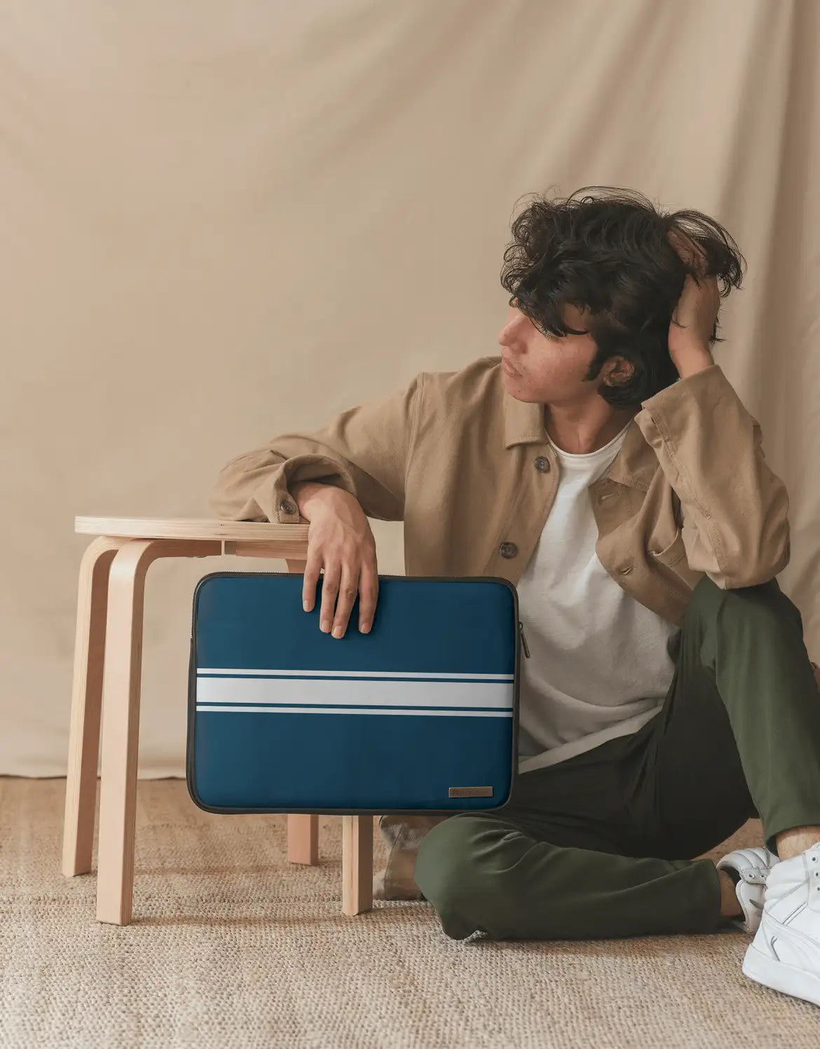 14” Turquoise Stripes Laptop Sleeve