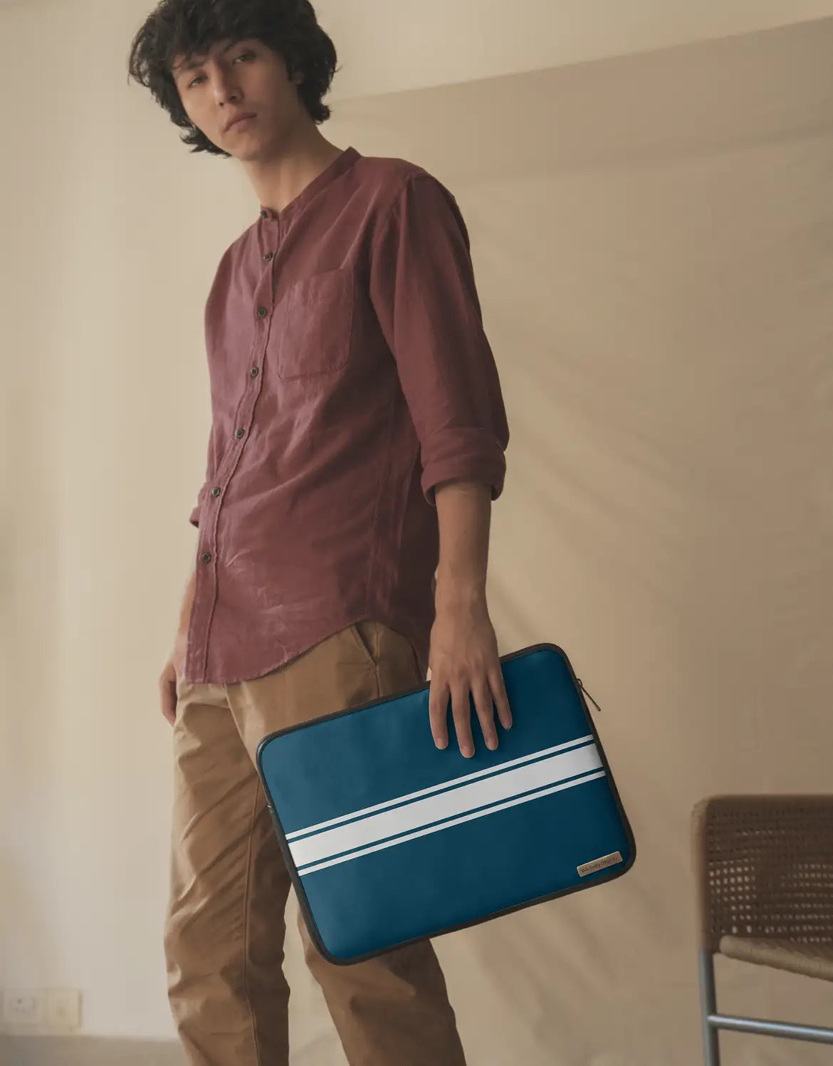 14” Turquoise Stripes Laptop Sleeve