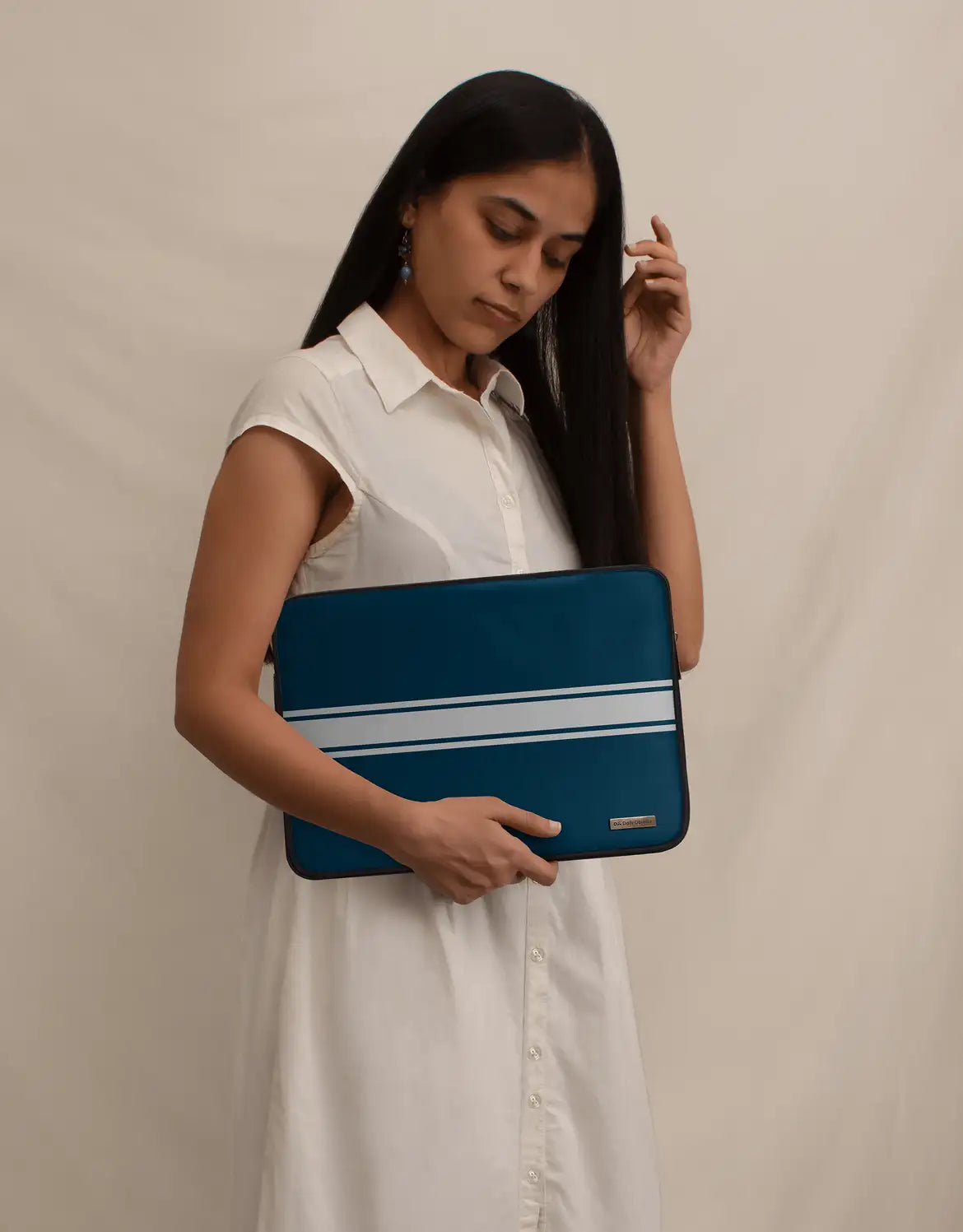 14” Turquoise Stripes Laptop Sleeve