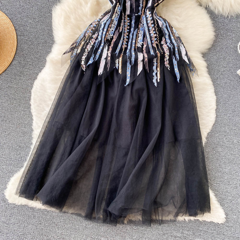 Korean Sequins Black Dress