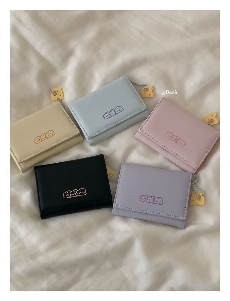 Pastel And Cheese Tri Fold Wallets