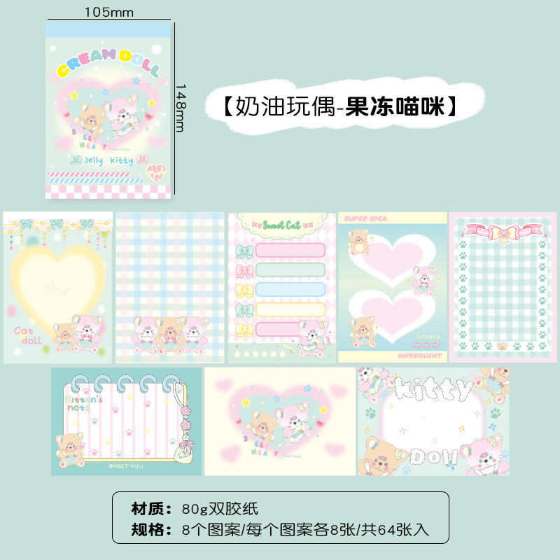 Cream Roll Taro Rabbit Jumbo Notepad / Memopad