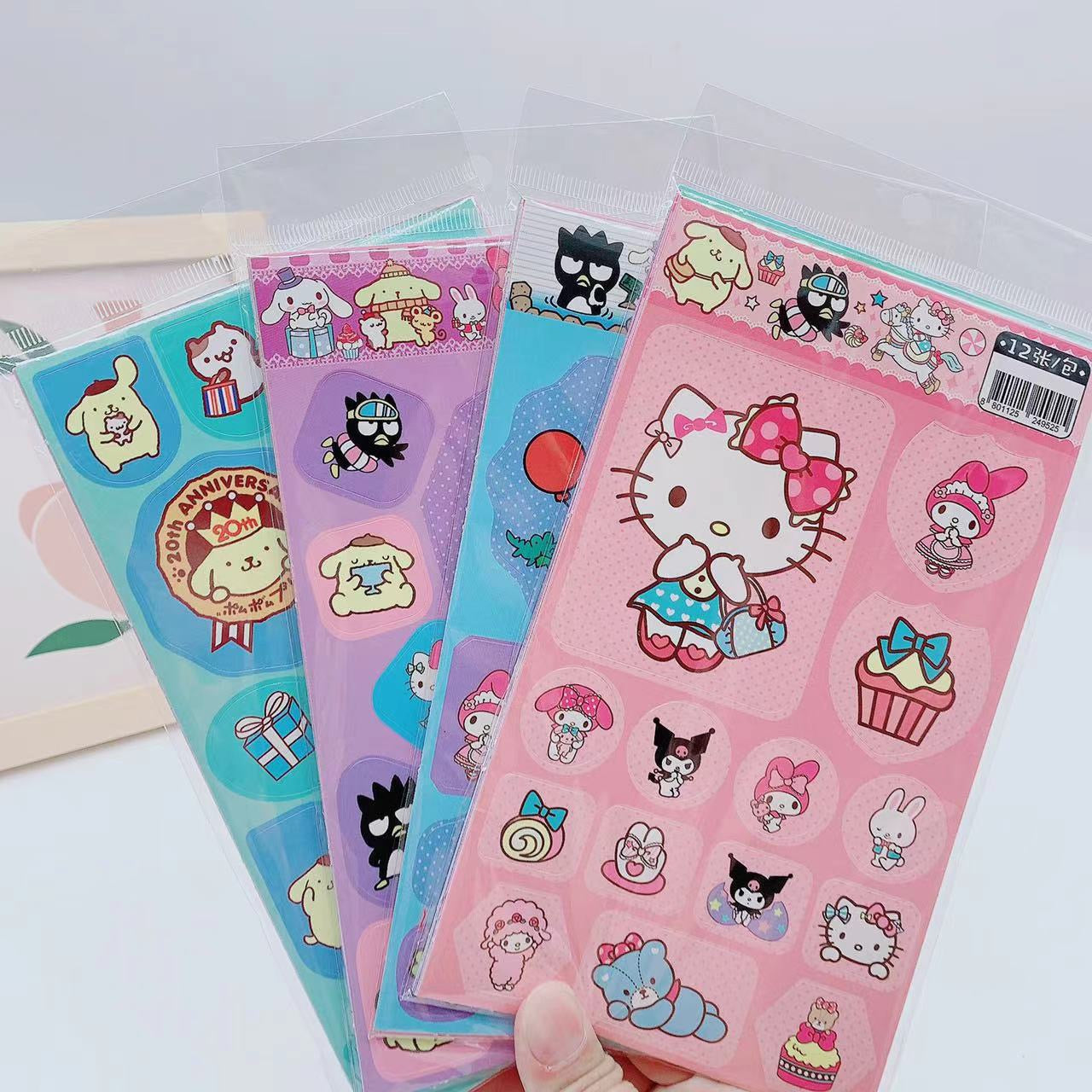 12 Sanrio Sticker Sheets Set