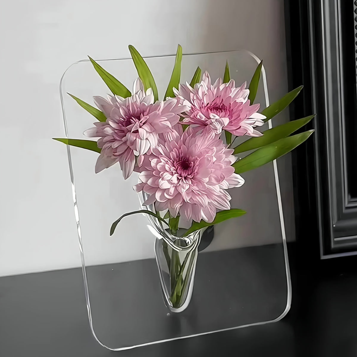 3D Acrylic Flower Vase Photo Frame – Elegant Floral Home Decor 🌷