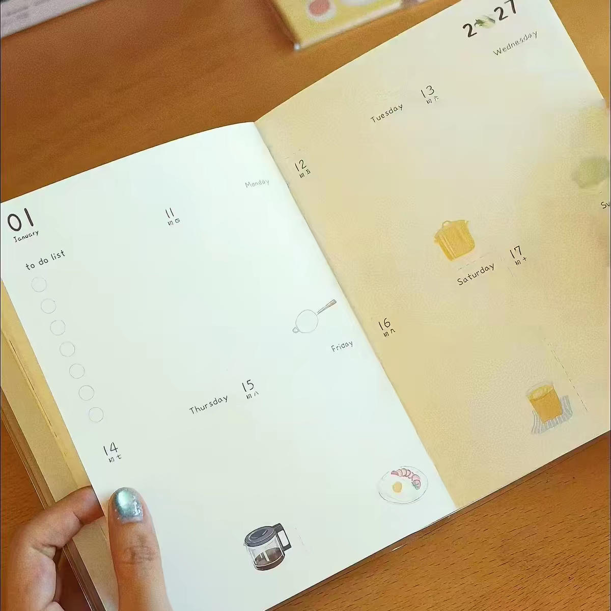 Pre - Order 2027 Aesthetic Illustrated B6 Planner & Monthly Diary