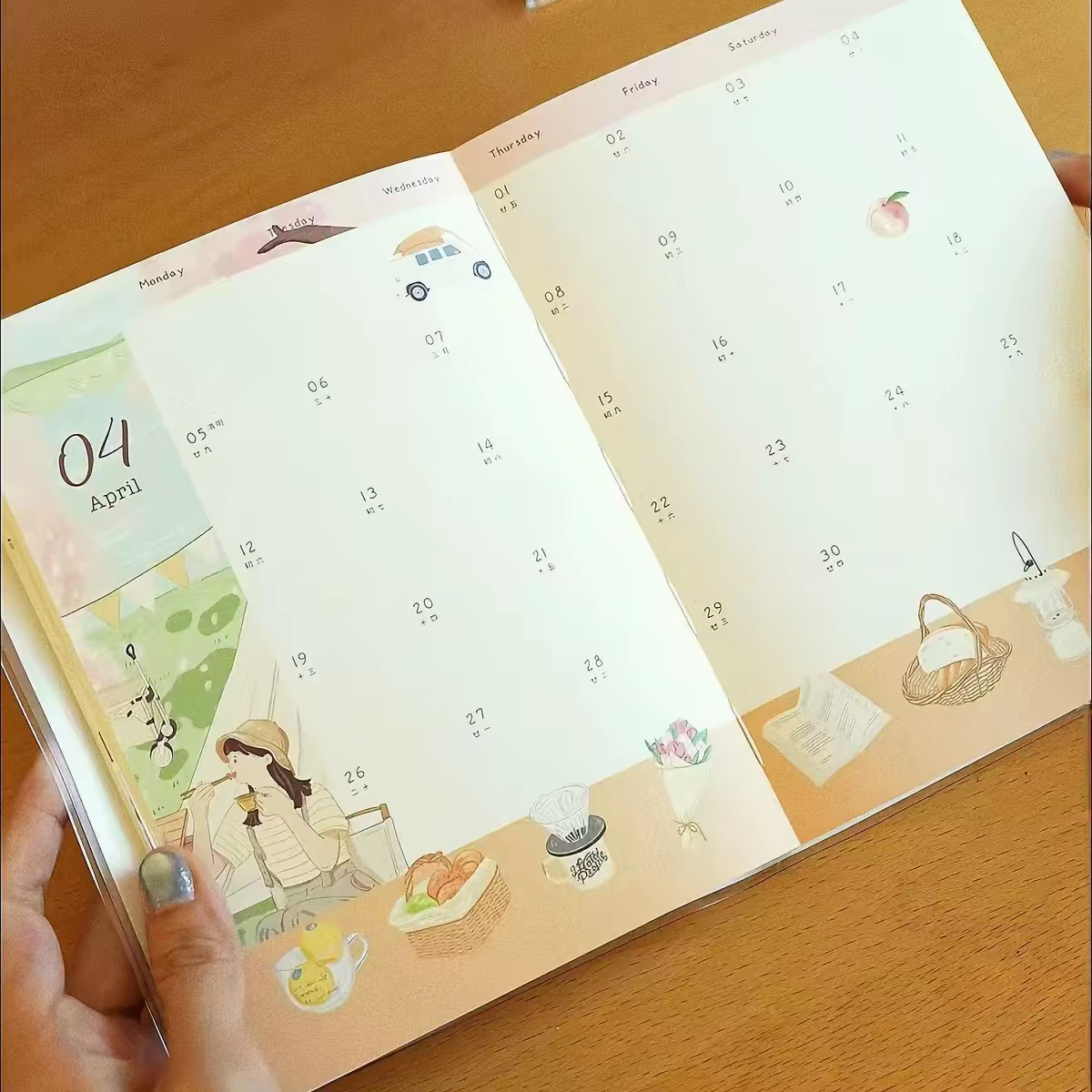 Pre - Order 2027 Aesthetic Illustrated B6 Planner & Monthly Diary