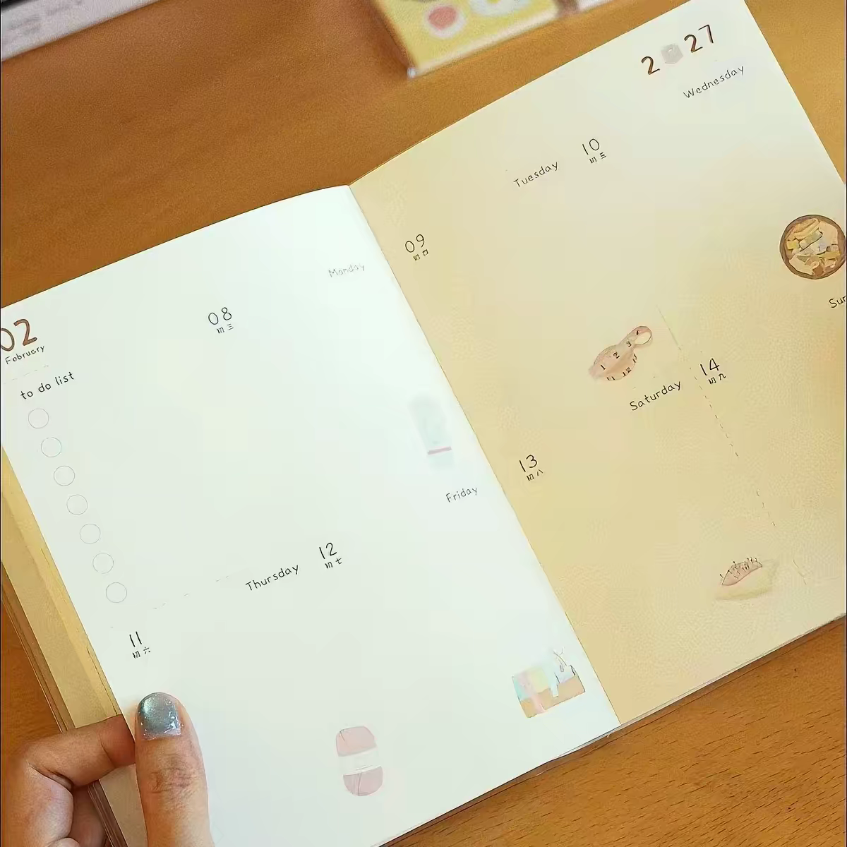 Pre - Order 2027 Aesthetic Illustrated B6 Planner & Monthly Diary