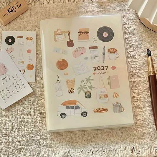 Pre - Order 2027 Aesthetic Illustrated B6 Planner & Monthly Diary