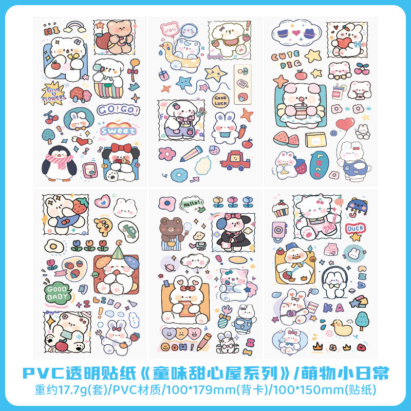 6 Sheets Kawaii Sticker Sheets