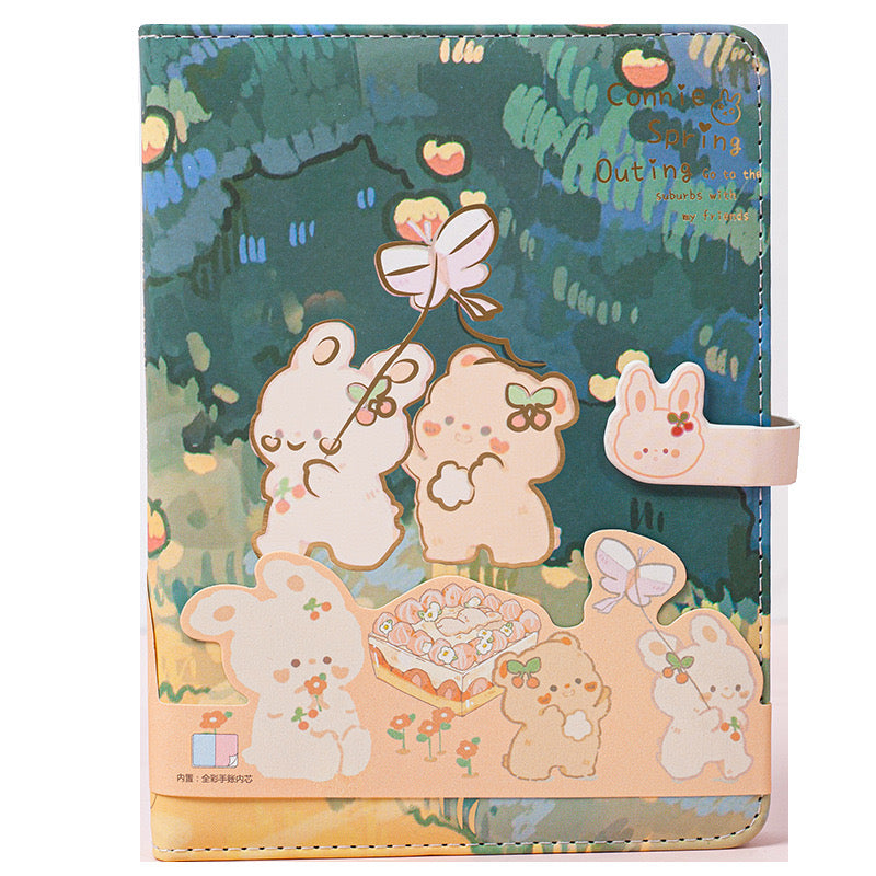 A5 Kawaii Rabbit Bunny Spring Outing Journal / Notebook / Diary