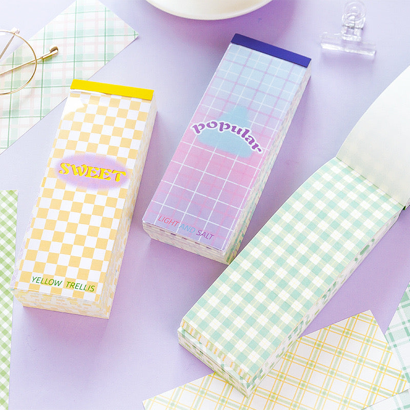 Plaid Party Gingham Long Memo Pads Notepads