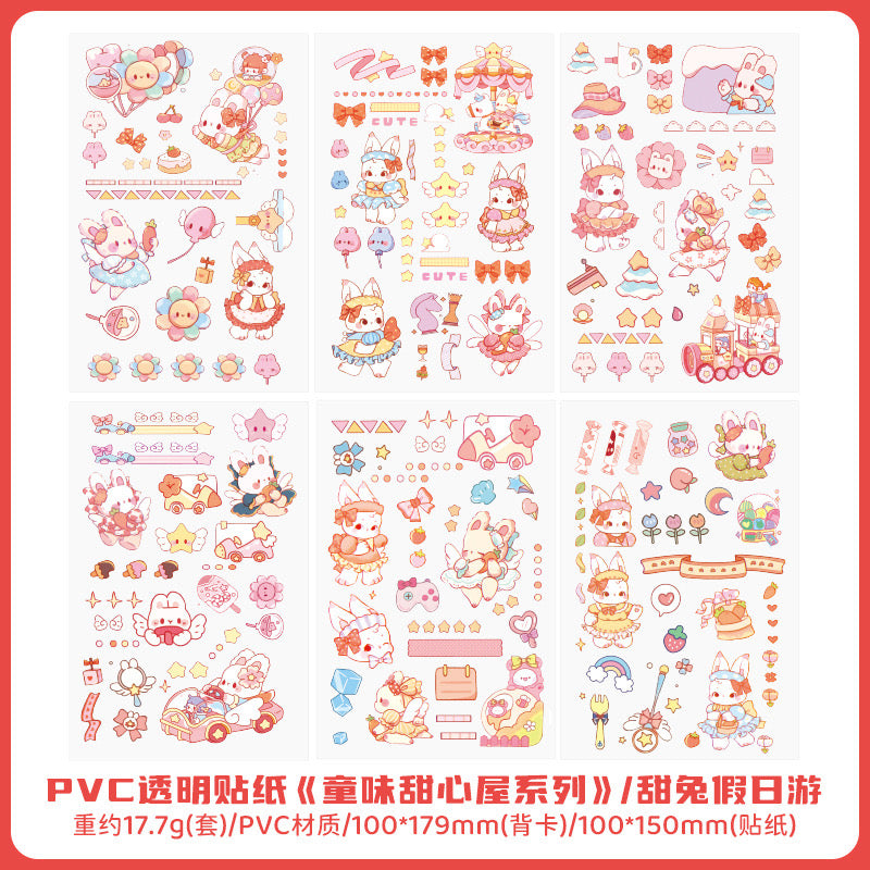 6 Sheets Kawaii Sticker Sheets