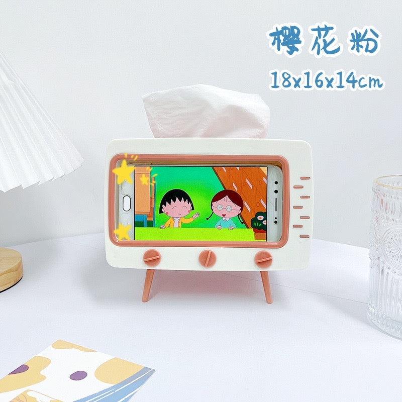 Kawaii TV Tissue Box Phone Holder