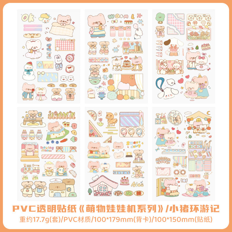 6 Sheets Kawaii Sticker Sheets