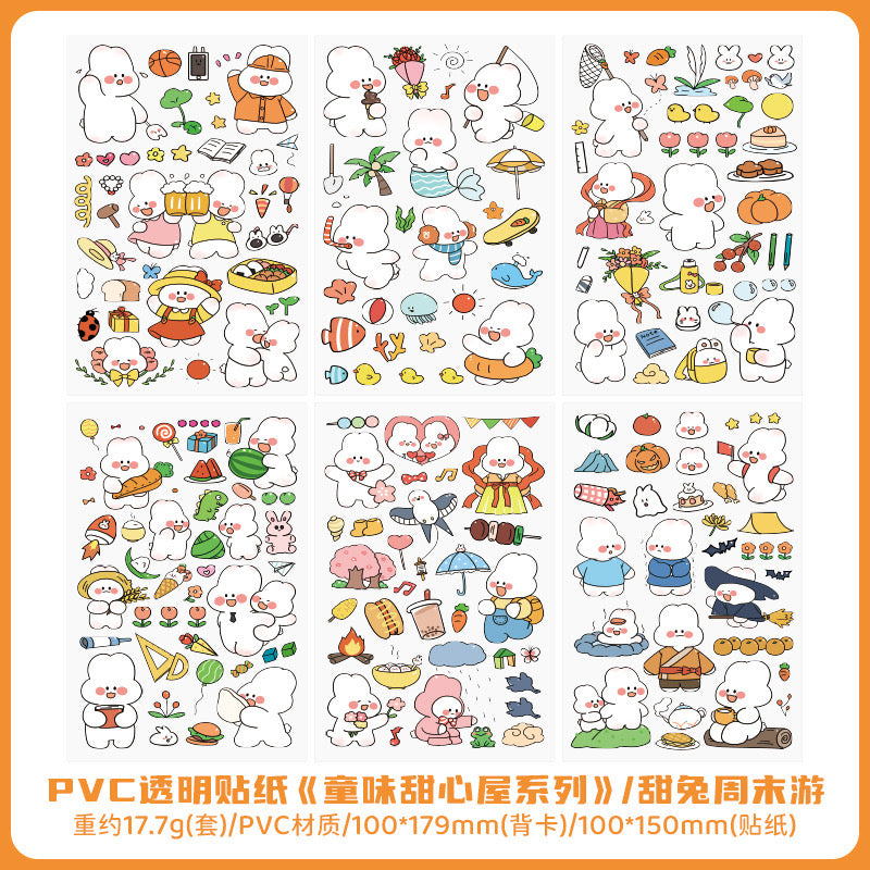 6 Sheets Kawaii Sticker Sheets