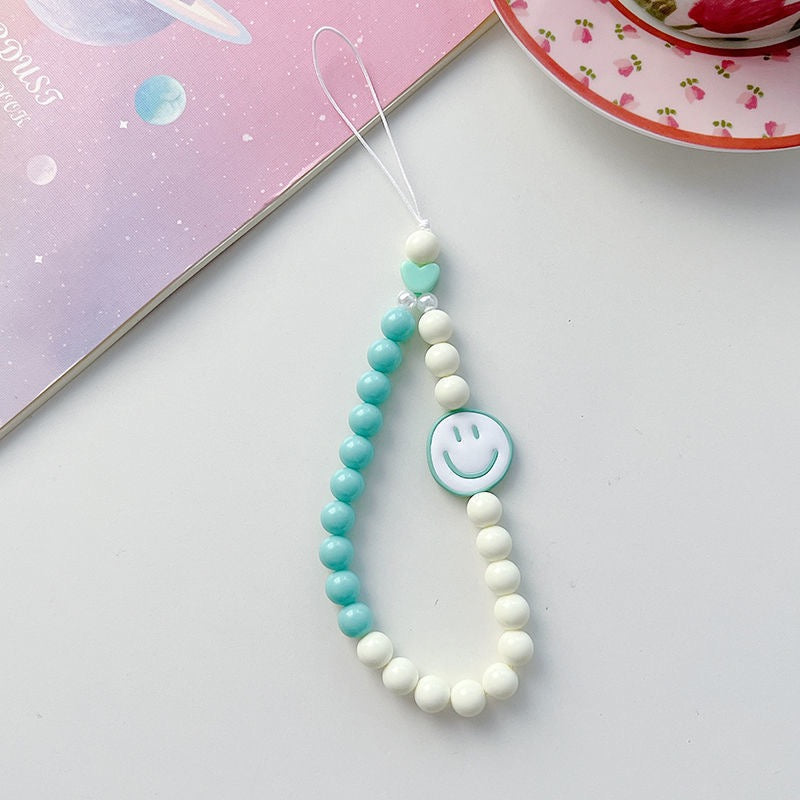 Smiley Pearl Phone Charm Tag / Strap