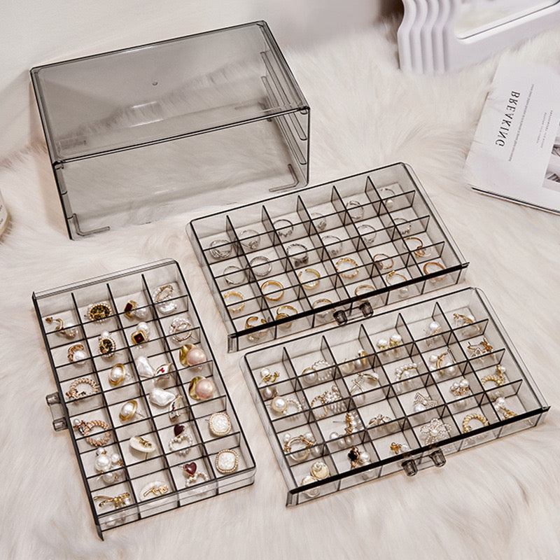 Premium Acrylic 3 Layers Grid Jewelry Multipurpose Organiser