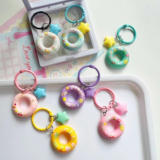 Colorful Star Swimming Ring Keychain / Keycharm