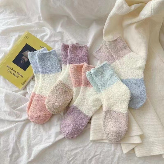 Fuzzy Pastel Socks