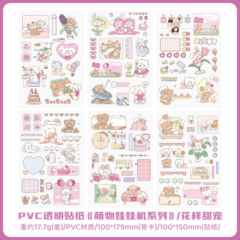 6 Sheets Kawaii Sticker Sheets