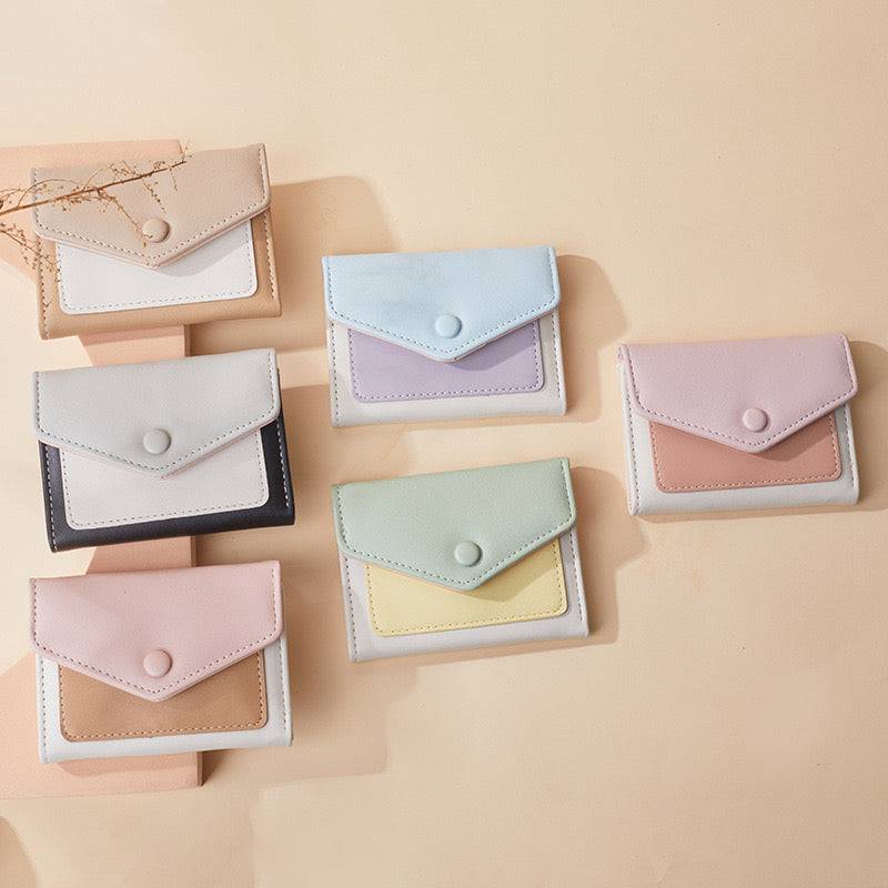 Minimal Pastel Tri Fold Korean Wallet