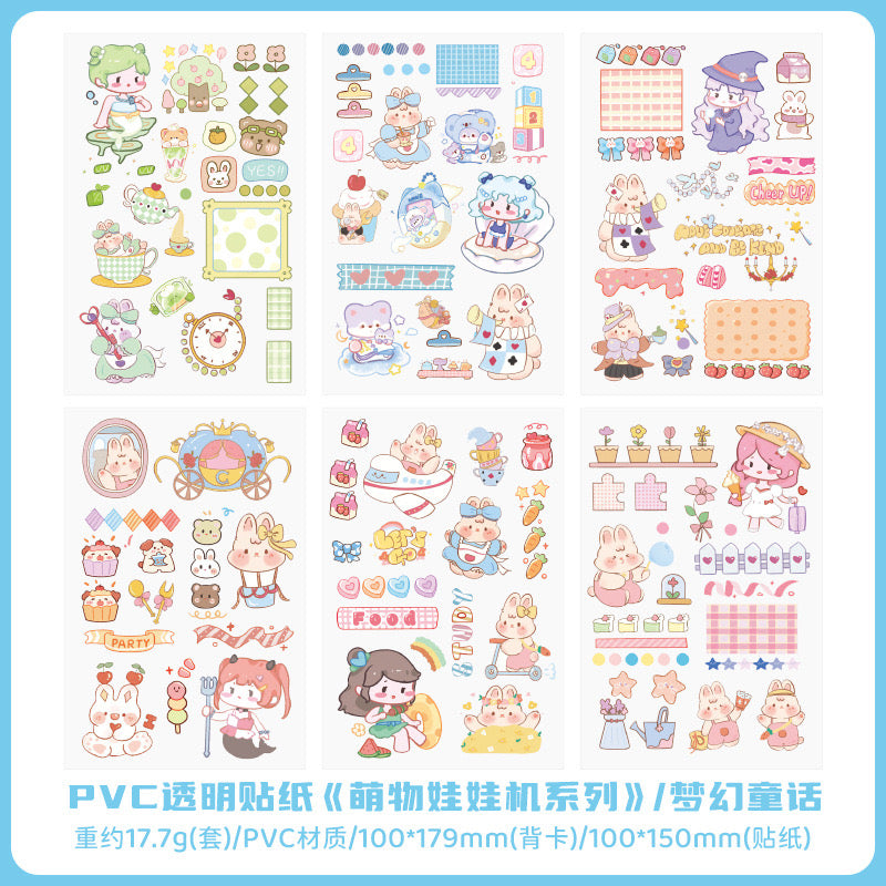 6 Sheets Kawaii Sticker Sheets