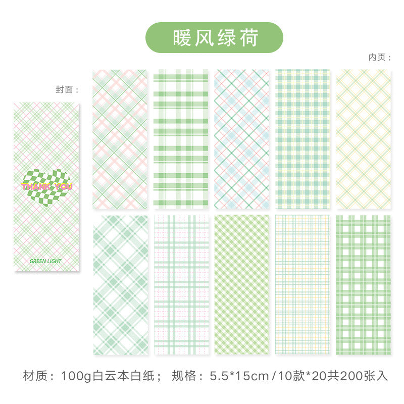 Plaid Party Gingham Long Memo Pads Notepads