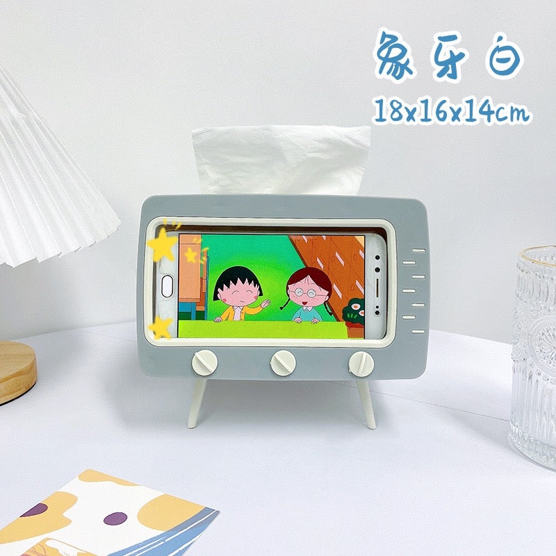 Kawaii TV Tissue Box Phone Holder
