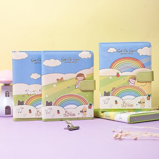 Girl and Rainbow A5 Kawaii Journal / Diary / Notebook