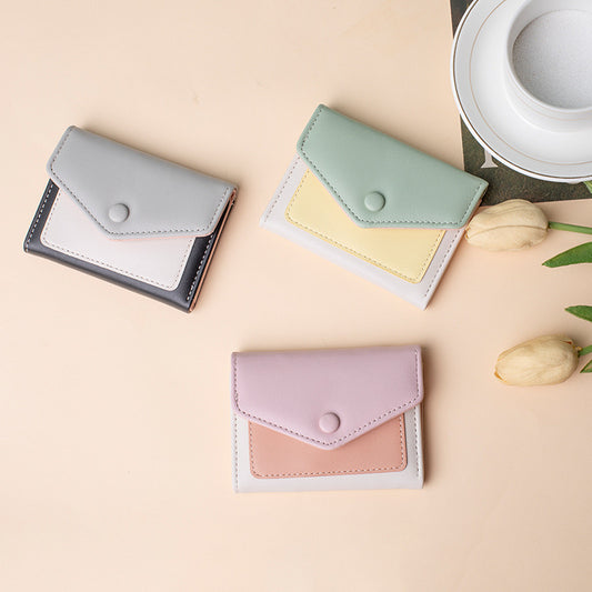 Minimal Pastel Tri Fold Korean Wallet