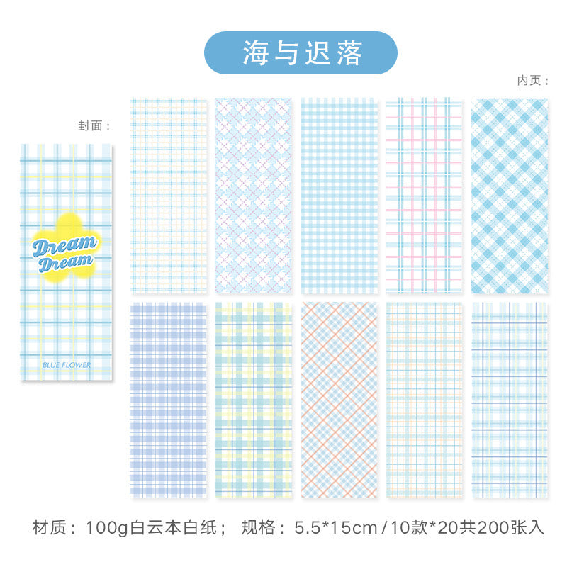 Plaid Party Gingham Long Memo Pads Notepads
