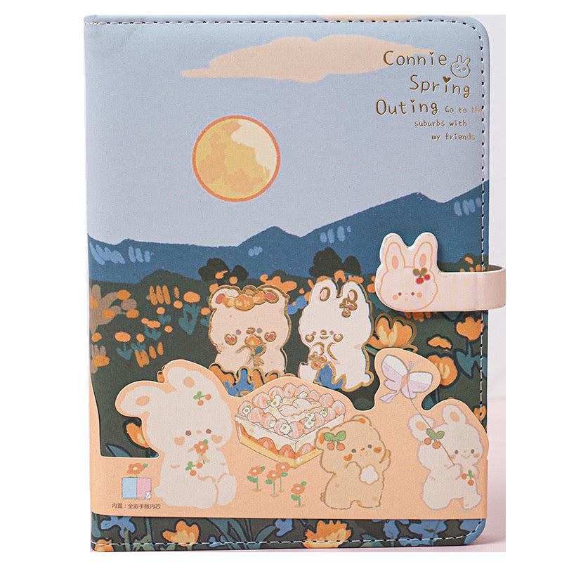 A5 Kawaii Rabbit Bunny Spring Outing Journal / Notebook / Diary