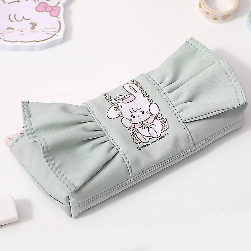 Kawali Mikko Mousse Cammy Latte Bowknot Pen Bag Portable Storage Bag Girls Single Shoulder Bag / Organiser