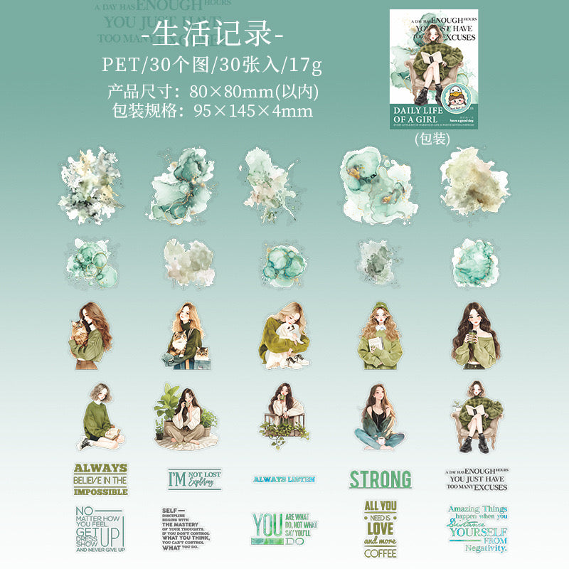 PET Daily Life of a Girl Stickers Pack