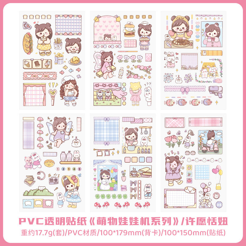 6 Sheets Kawaii Sticker Sheets