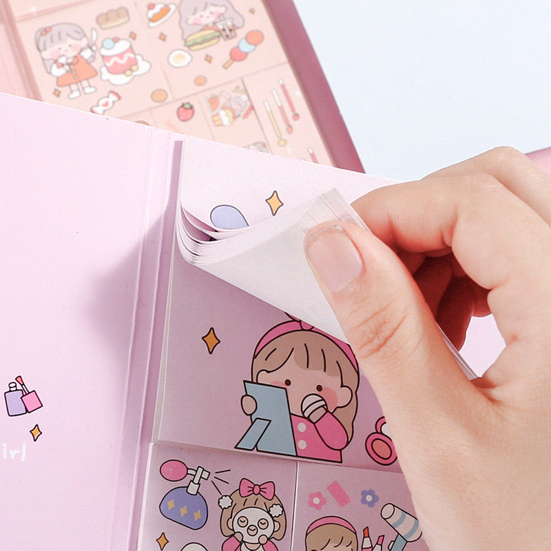 Kawaii Girl Sticky Notes Book