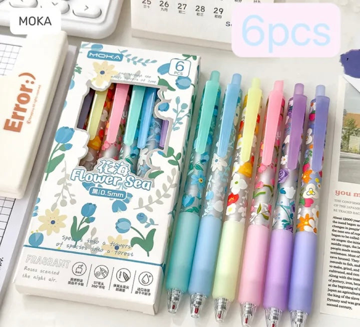 Moka Floral 6 Pens Set